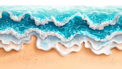 Fototapeta premium waves crashing on a sandy beach.