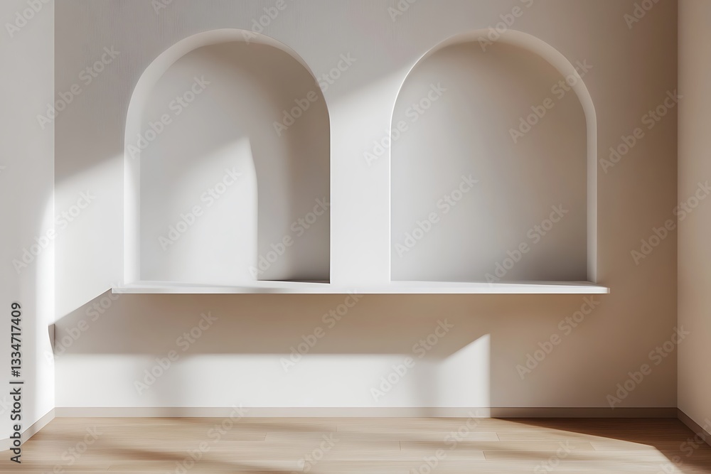 Poster white isolated empty 3d rendering showcase background podium racked display shop blank store market 