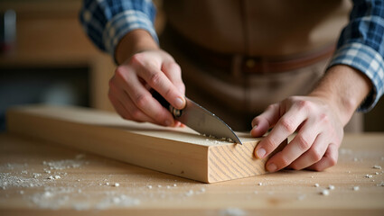 Skilled Professional Carpenters: Creative Woodworking Team Crafting Unique Designs with Advanced Tools for Efficient, Aesthetic Wooden Crafts - Simple Flat Vector Illustration