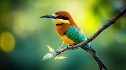close up of bird is sitting on the bench in the nature, bird in the nature