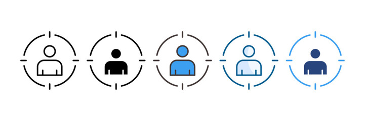 Target Audience Icon Set Multiple Style Collection