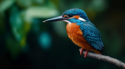 Fototapeta premium close up of bird is sitting on the bench in the nature, bird in the nature