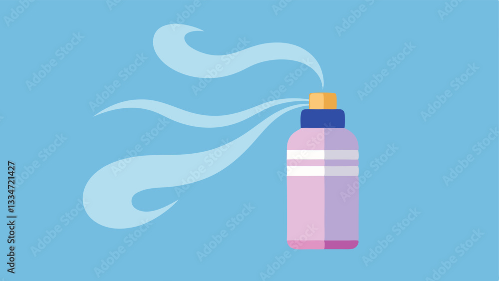 Poster refreshing mist stylized spray mist represented as soft wispy lines rising from the bottle creating 