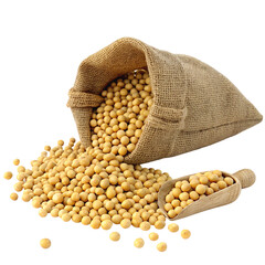 bag of wheat grains on a transparent background