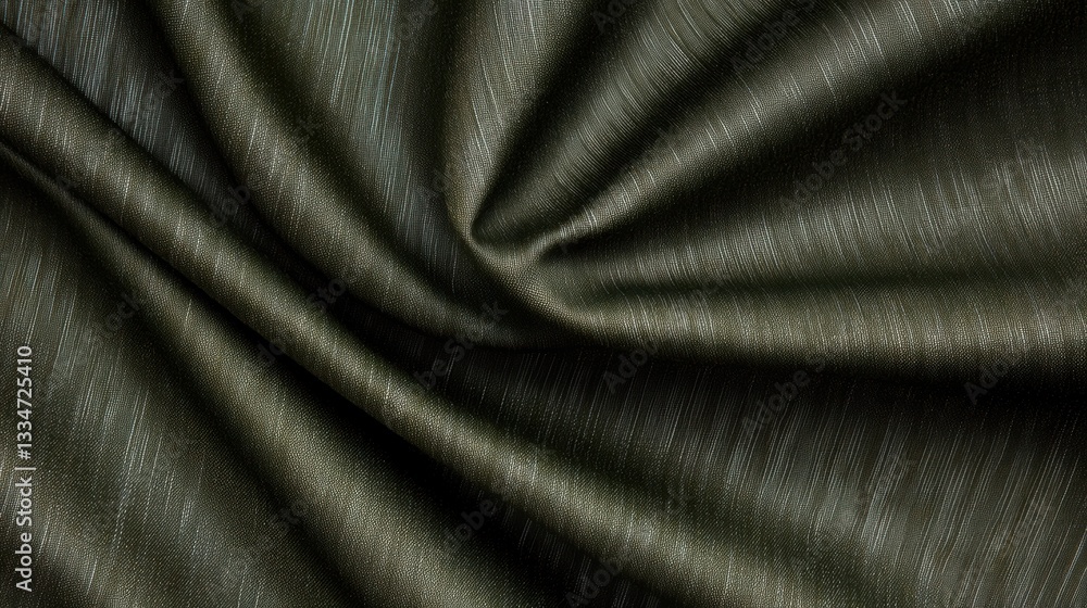 Poster a close-up view of a dark green fabric with a subtle texture.