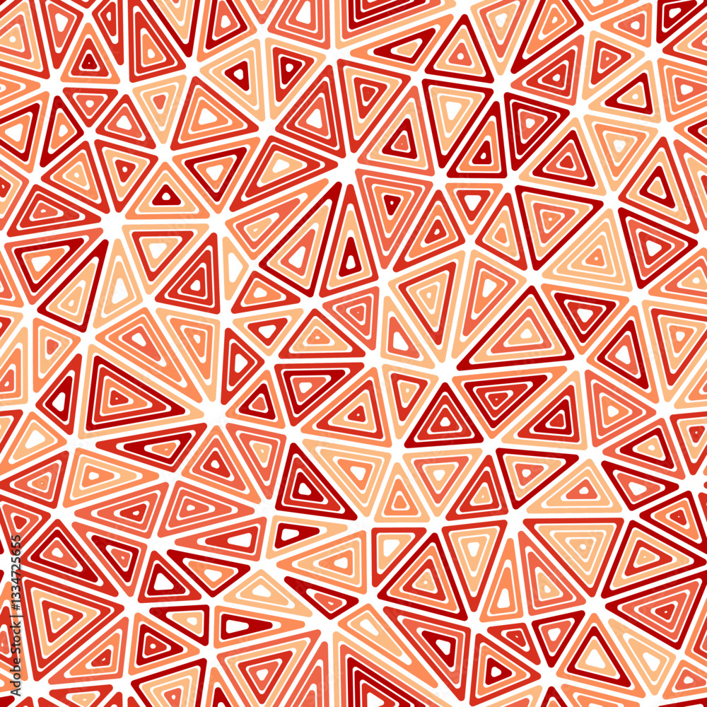 Poster abstract pattern of triangles. medium shape size. multiple repeated inner triangles. mono tone color