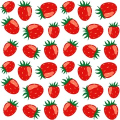 summer seamless pattern with strawberries