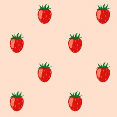summer seamless pattern with strawberries