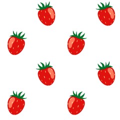 summer seamless pattern with strawberries