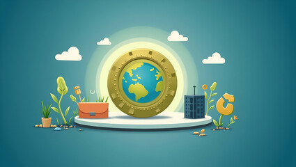 Flat ESG strategic alignment integrating ESG principles into business strategies to achieve sustainability and governance objectives concept as Corporate leaders aligning ESG principles with business 