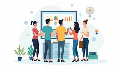 Flat Career and technical education clipart featuring vocational training activities flat art style simple cartoon 2D emblem perfect for educational resources concept as Career and technical education