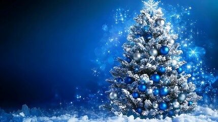 A Majestic Blue Christmas Tree