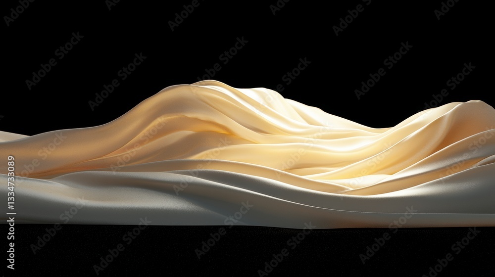 Poster a white fabric with a flowing texture and subtle folds, illuminated from the top left corner.
