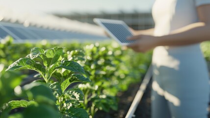 Agrivoltaics innovation, merging solar energy with crop cultivation, promoting sustainable farming practices while maximizing land use for food and renewable energy production