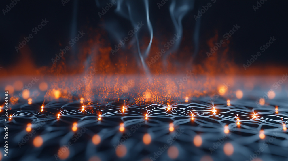 Poster abstract heatwave: a visually dynamic image capturing the essence of intense heat, featuring an undu