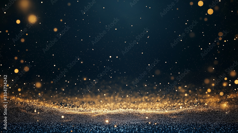 Canvas Prints abstract glow: a mesmerizing abstract scene of shimmering golden particles, forming a radiant glow a