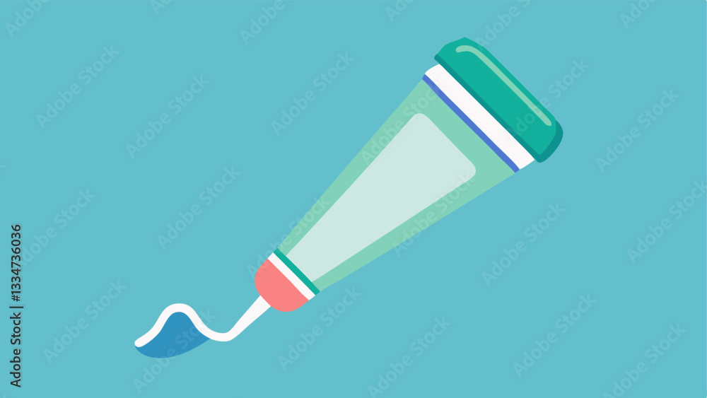 Poster refreshing eye roll a vector illustration of an eye cream tube with a cooling roller applicator demo