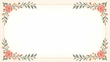 Obraz premium Sophisticated Floral Design: Elegant Wedding Invitation Concept with Ample Copy Space and Minimalist Floral Border on the Left Side for Stunning Photo Stock Presentation