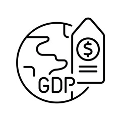 real GDP line icon for digital and print projects.