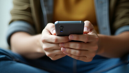 Empower Your Language Learning Journey: Individual Using Smartphone with Translator App for Global Conversations and E-Learning in Stock Photo Concept
