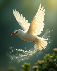 Fototapeta premium white stork in flight