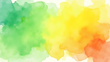 Vibrant watercolor texture with splash of tropical colors featuring greens yellows oranges creating lively energetic backdrop perfect for creative projects concept as Vibrant watercolor texture with s