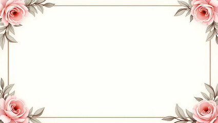 Elegant floral border with minimal copy space for wedding invitations concept as Sophisticated floral design offering ample space for wedding invitation text in  Photo Stock  Concept  and empty space 
