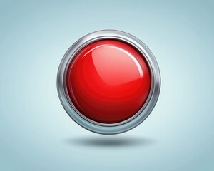 Emergency Alert Control: Isolated Red Panic Button Illustration for Safety and Immediate Response
