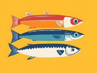 Minimalist canned fish with clean typography