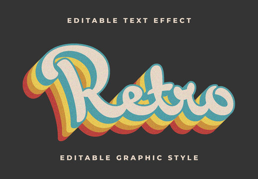 Red And Yellow Retro Font Classic Vintage Pop Text Effect