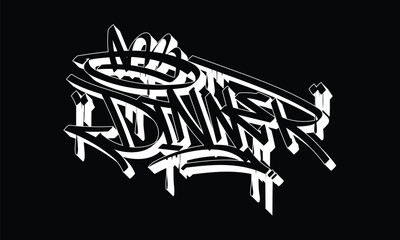 DINNER graffiti tag style design