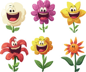 funny flower laughing cartoon 