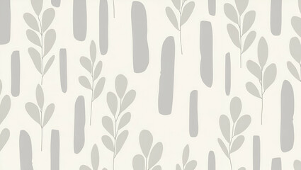 Minimalist eucalyptus seamless tile pattern with abstract eucalyptus shapes and soft grey hues ideal for modern offices concept as Abstract eucalyptus shapes and soft grey hues create minimalist seaml