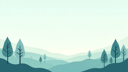 Calm World Mental Health Day: Embrace Peaceful Landscapes and Meditation Icons in a Tranquil Frame with Ample Copy Space for Your Message - Perfect for Stock Photos and Mental Wellness Promotion