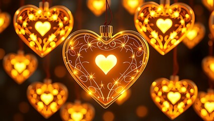 Glowing hearts