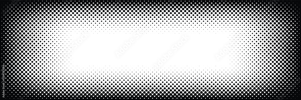 Poster Modern black halftone gradient background with a stylish dotted texture. Abstract digital pattern for technology, futuristic design, and elegant compositions
