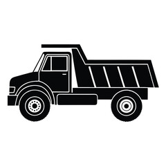 Minimalist Dump Truck Silhouette Construction Equipment