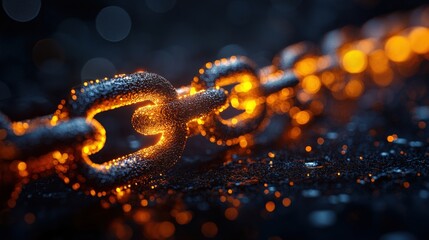 Glowing Chains Symbolize Blockchain Scalability. Generative AI Visualizes It