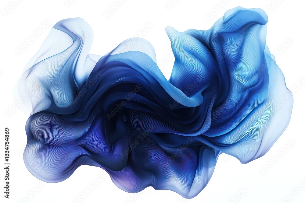 Poster abstract blue gradient flowing smoothly from light to dark shades, creating a sense of depth and mot