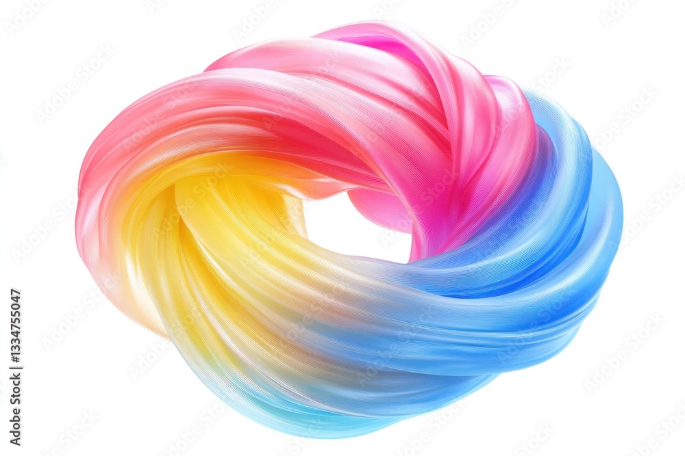 Aufkleber abstract gradient swirl of vibrant pink, blue, and yellow tones blending seamlessly, creating a smoo