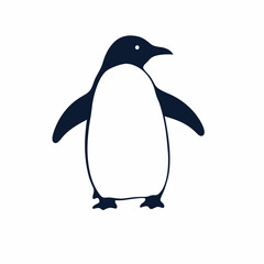 penguin silhouette on white background