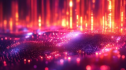 Detailed Look at Holographic NFT Artwork With Futuristic Elements. Generative AI