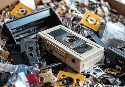 Vintage Cassette Tape on White Background