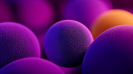Textured spheres creating an abstract and colorful composition