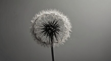 dandelion on black background