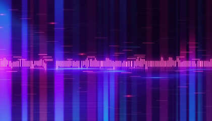 Vibrant audio waveform display with sleek lines and luminous colors dynamic pattern