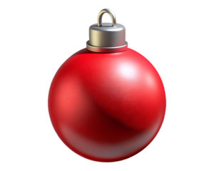 Red Christmas ball ornament, festive decoration.