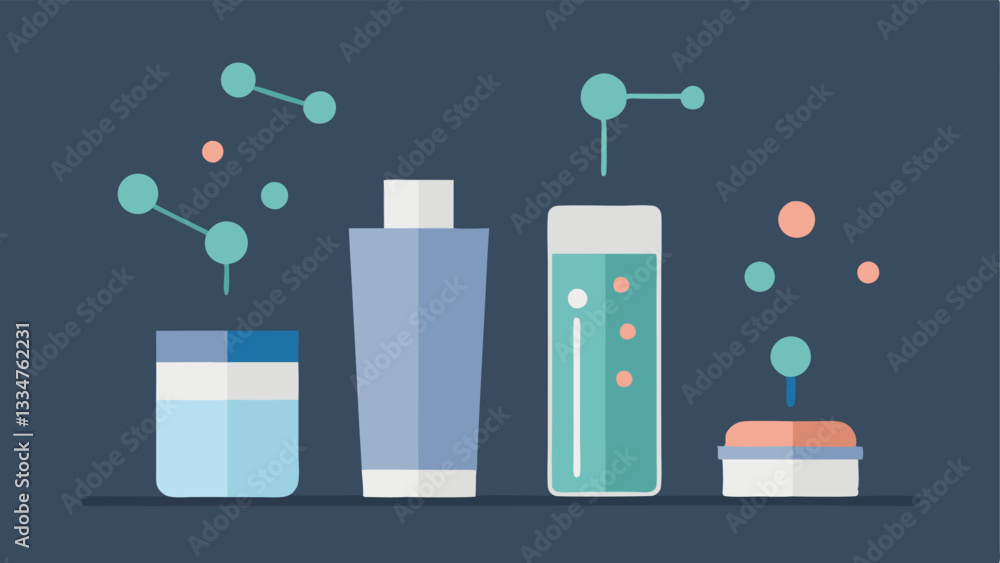 Aufkleber skincare routine a visual representation of a daily skincare routine featuring two tubes or jars one