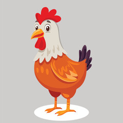 Vibrant Chicken Artwork with Multicolor Feathers  Perfect for Posters & Logos