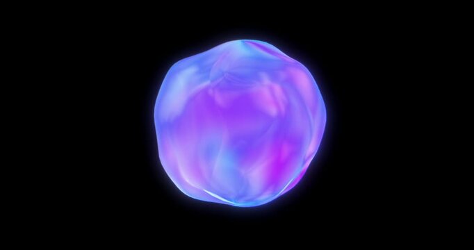 Colorful holographic aesthetic translucent circle shape fluid dynamics morphing. Gradient fluid liquid waves shift and flow. A futuristic vibrant colorful fashion fluid dynamics and smooth background.